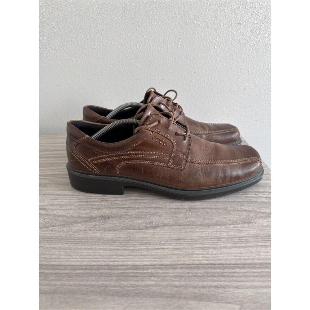 Ecco Helsinki Men’s Brown Leather Bike Toe Shoes EUR 45 US 11-11.5 - Picture 5 of 10